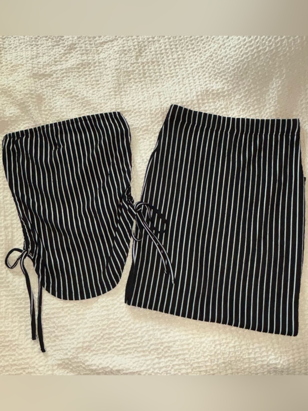 Black & White Striped Two Piece Set